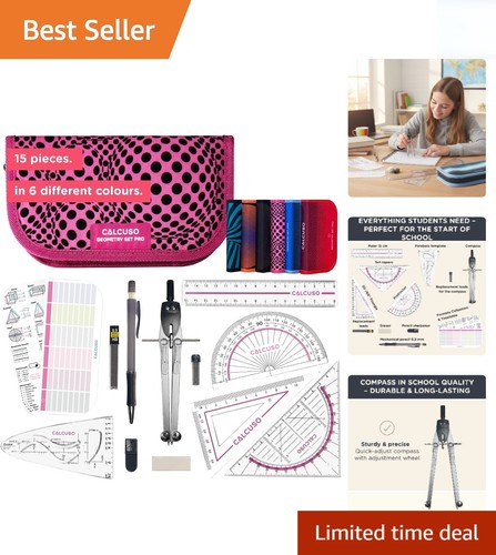 Deluxe pink geometry set with - set,