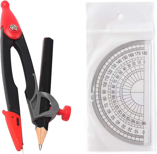 Compass and protractor - and, set