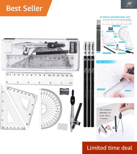 Piece math geometry - 11-piece, compass