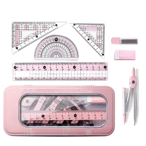 8pcs protractor and compass - and,