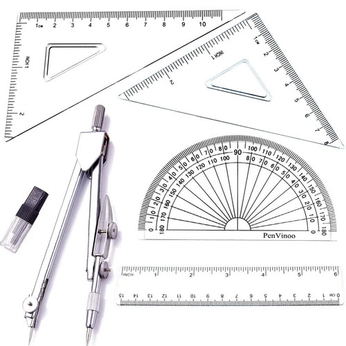 Geometry rulers and compass - and,